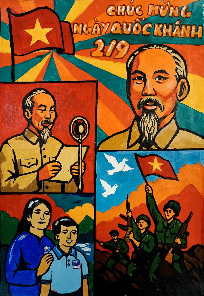 ベトナム絵画 /Bức tranh Việt Nam. ベトナム刺繍絵-1 '景色 (1131)'Tranh Thêu Tay Cao Cấp Lụa Tơ